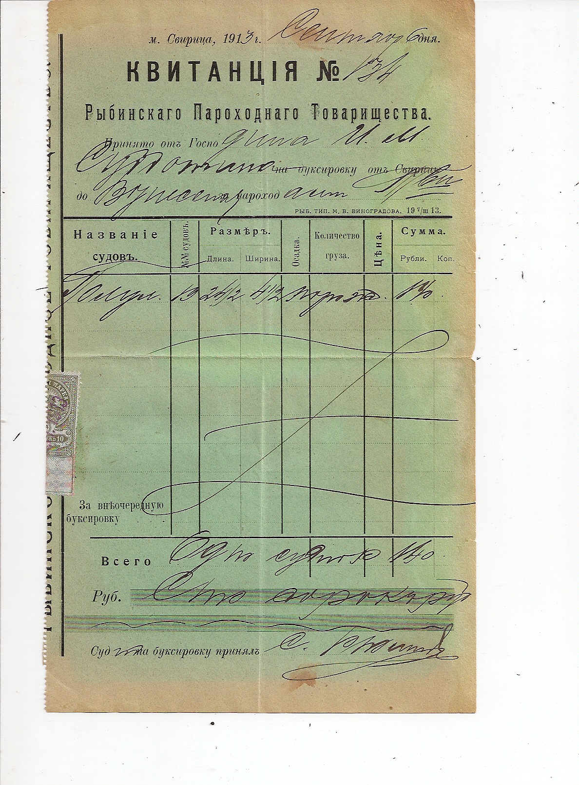 Russia Postal History - Shipmail NIZNIJ-RYBINSK line Scott 51 
