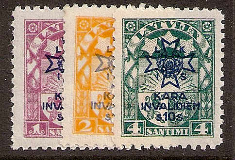 Baltic States Semi-Postals Scott B21-3 Michel 100-2 