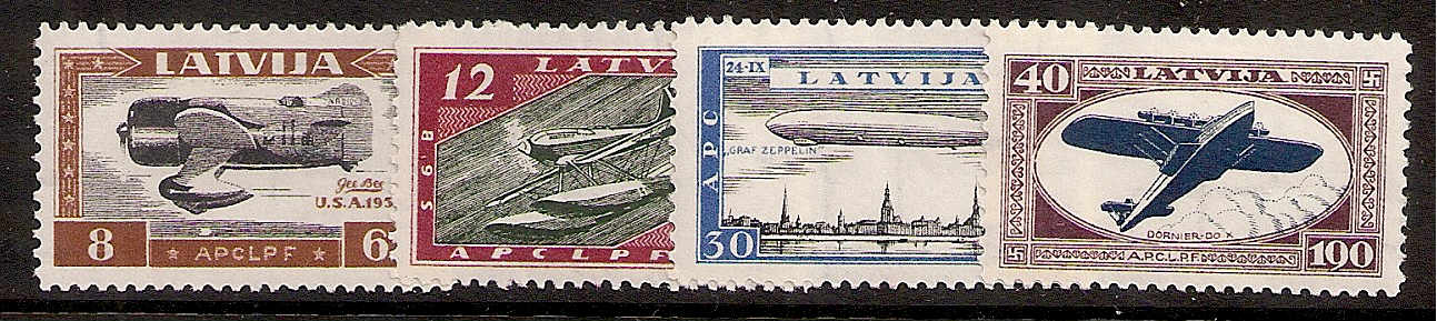 Baltic States Airmail semi-postal Scott CB21-4 Michel 228-31A 
