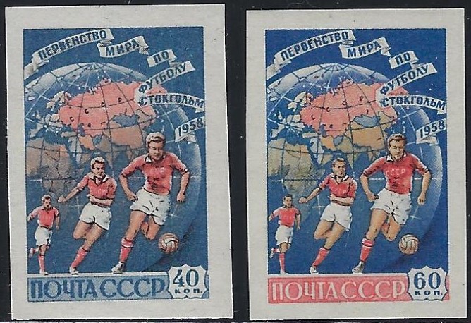 Soviet Russia - 1957-1961 YEAR 1958 Scott 2072-3Imp Michel 2089-90B 