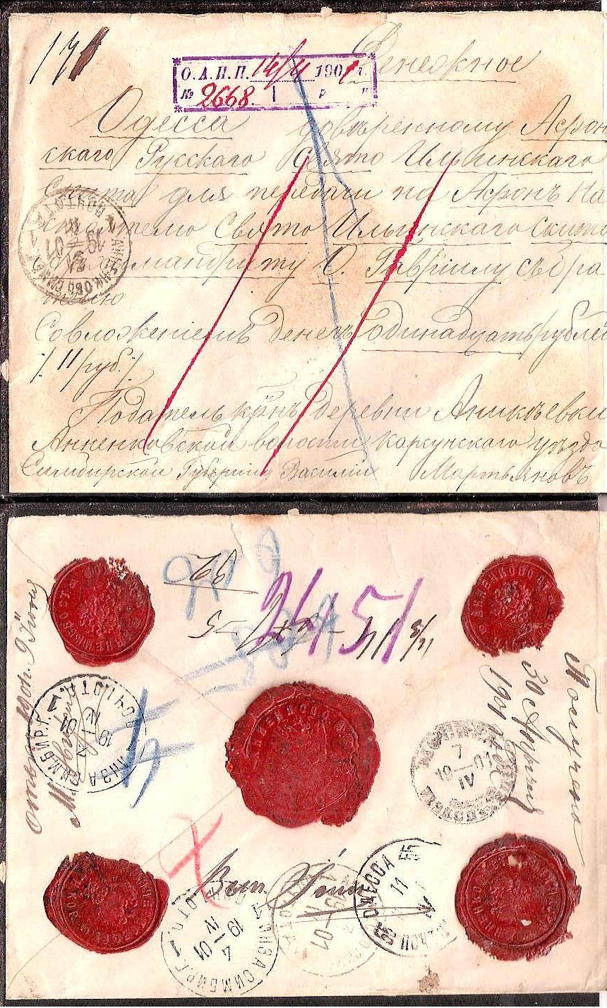 Russia Postal History - Gubernia Simbirsk gubernia Scott 701901 