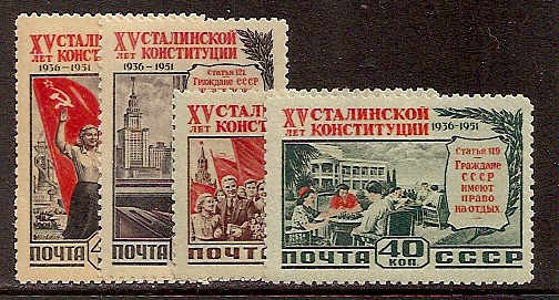 Soviet Russia - 1945-1956 YEAR 1952 Scott 1624-27 Michel 1627-30 