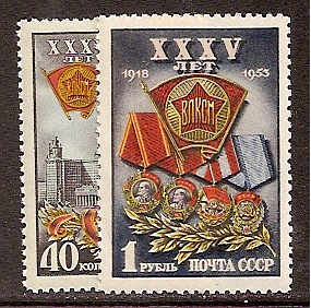 Soviet Russia - 1945-1956 YEAR 1953 Scott 1674-5 Michel 1677-8 