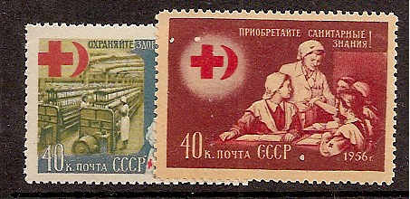 Soviet Russia - 1945-1956 YEAR 1956 Scott 1823-4 Michel 1831-2 