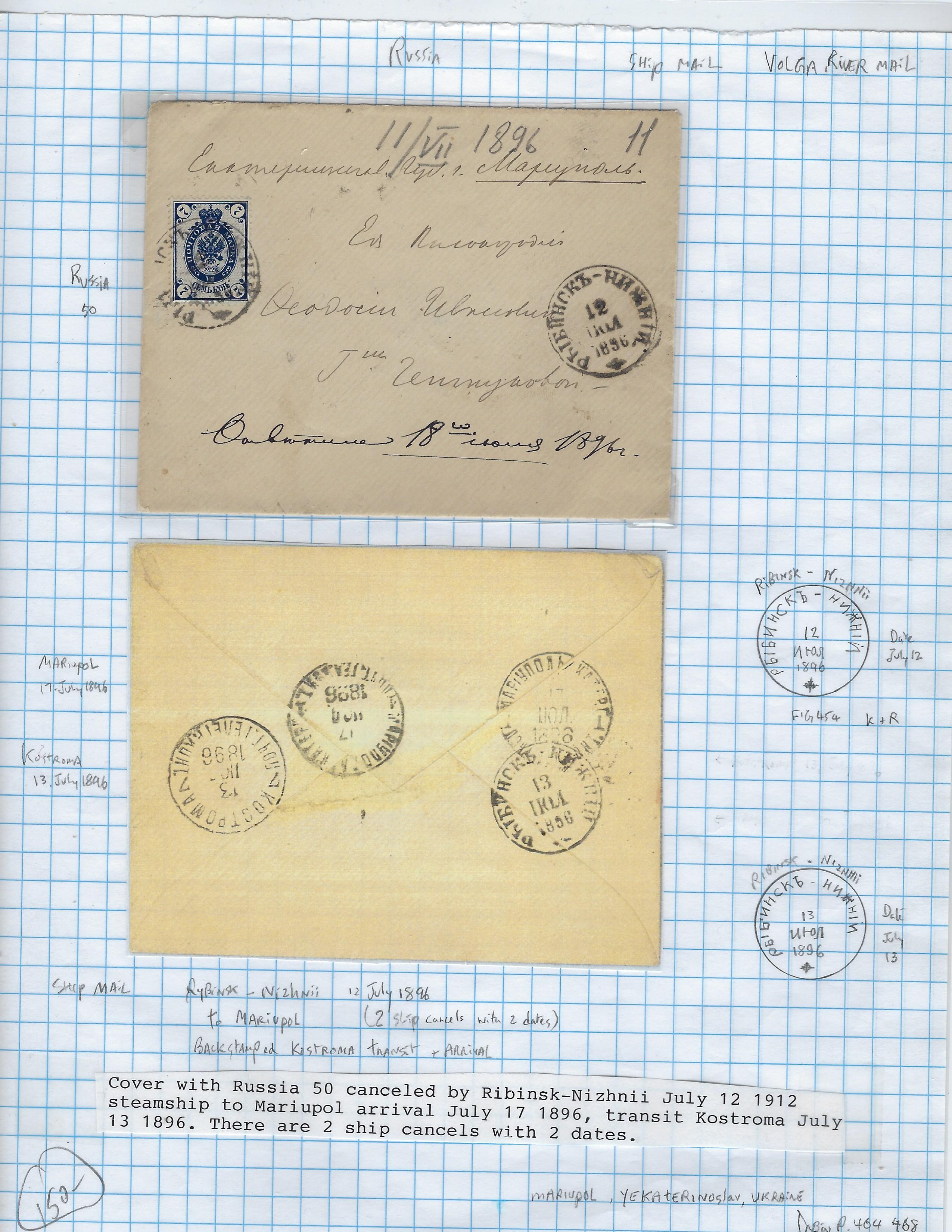 Russia Postal History - Shipmail Scott 51 