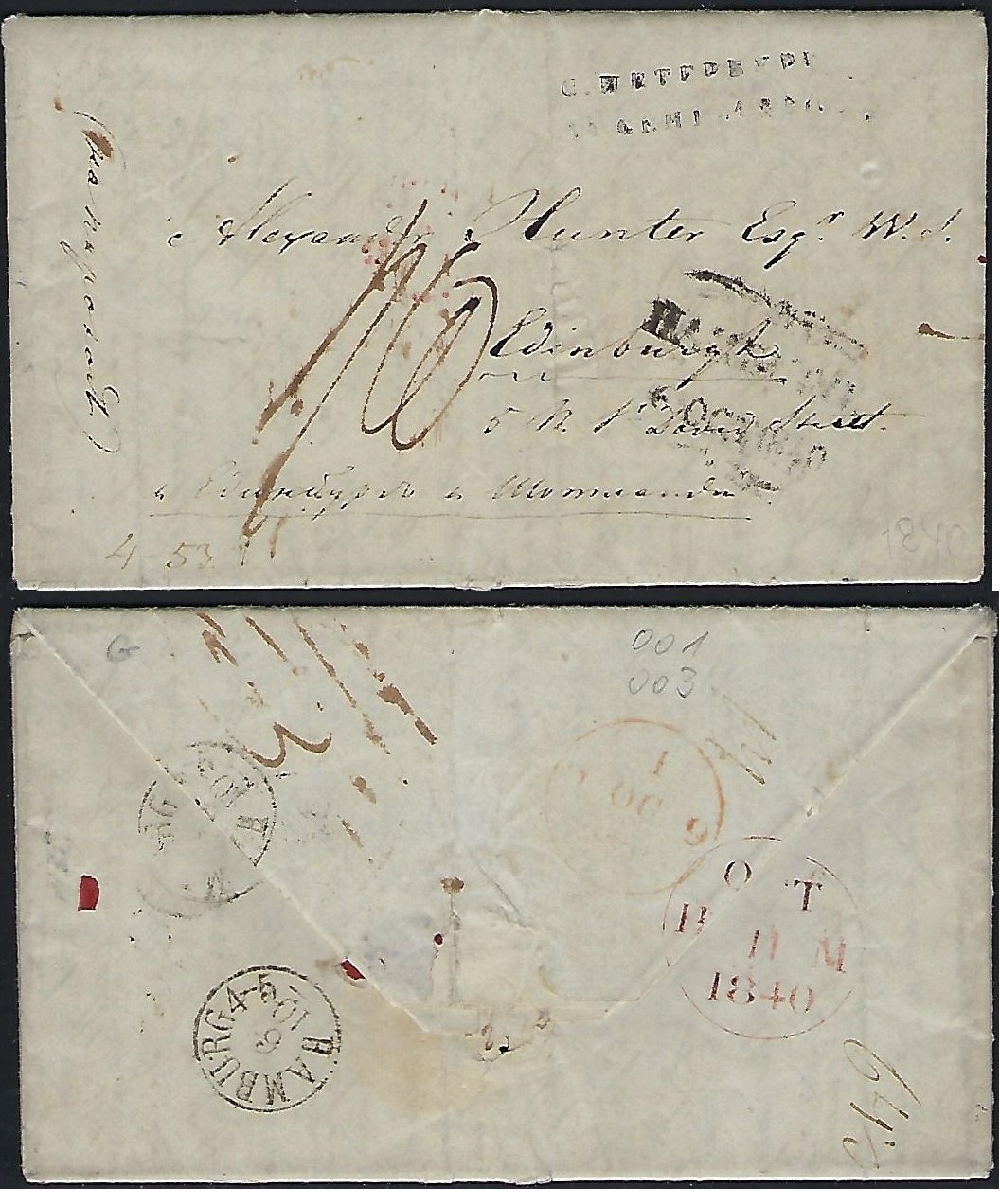 Russia Postal History - Stampless Covers St.petersburg Scott 4001840 