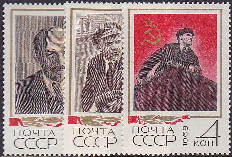 Soviet Russia - 1967-1975 YEAR 1968 Scott 3459-61 Michel 3484-6 