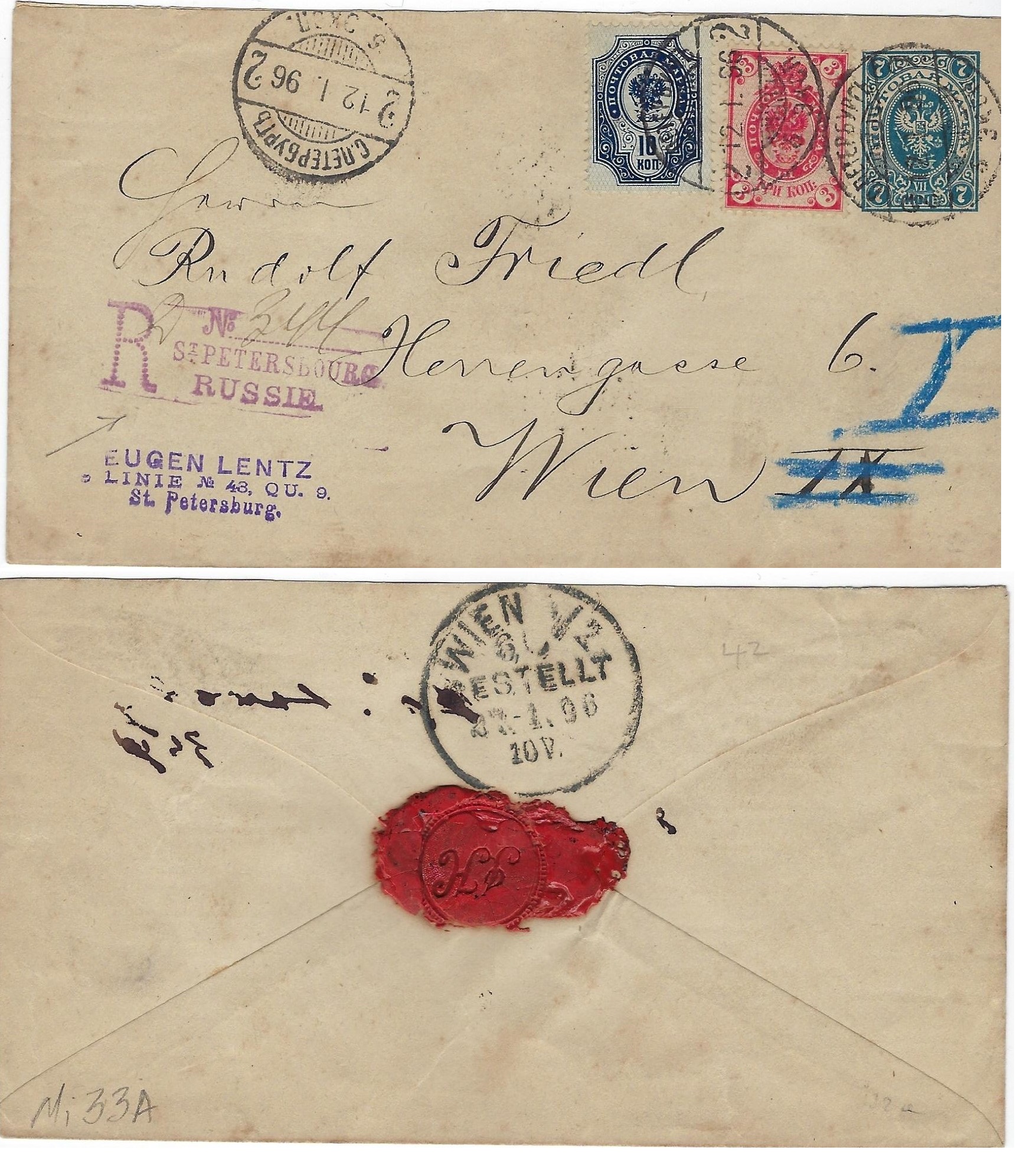 Russia Postal History - 1857-1917 Scott 42,48 