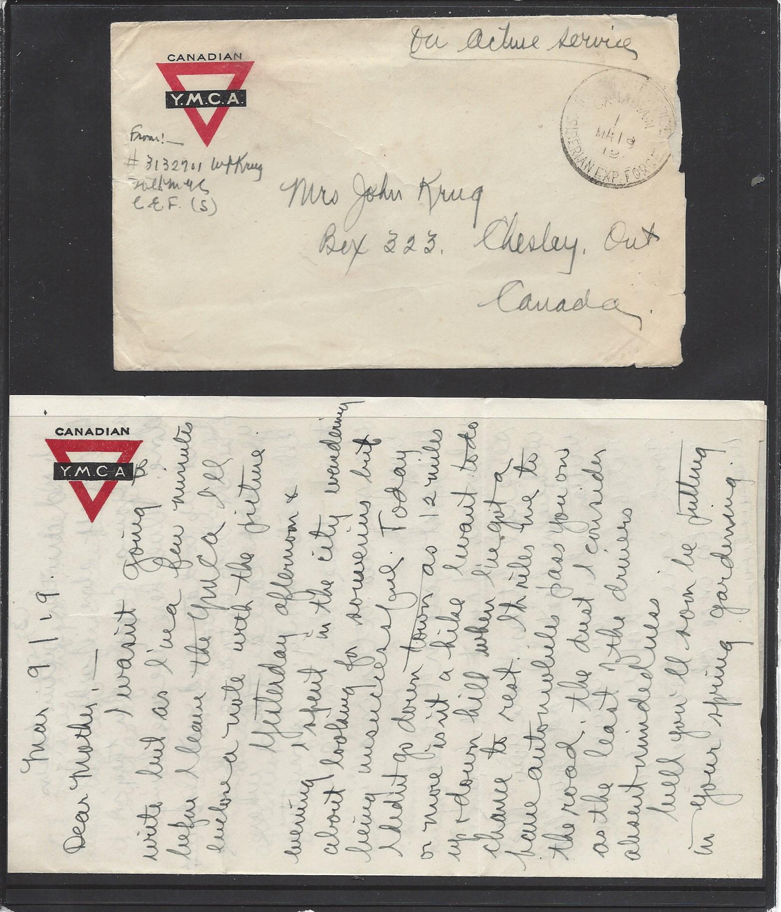 Russia Postal History - Allied Intervention. Canadian Forces in Siberia Scott 28 