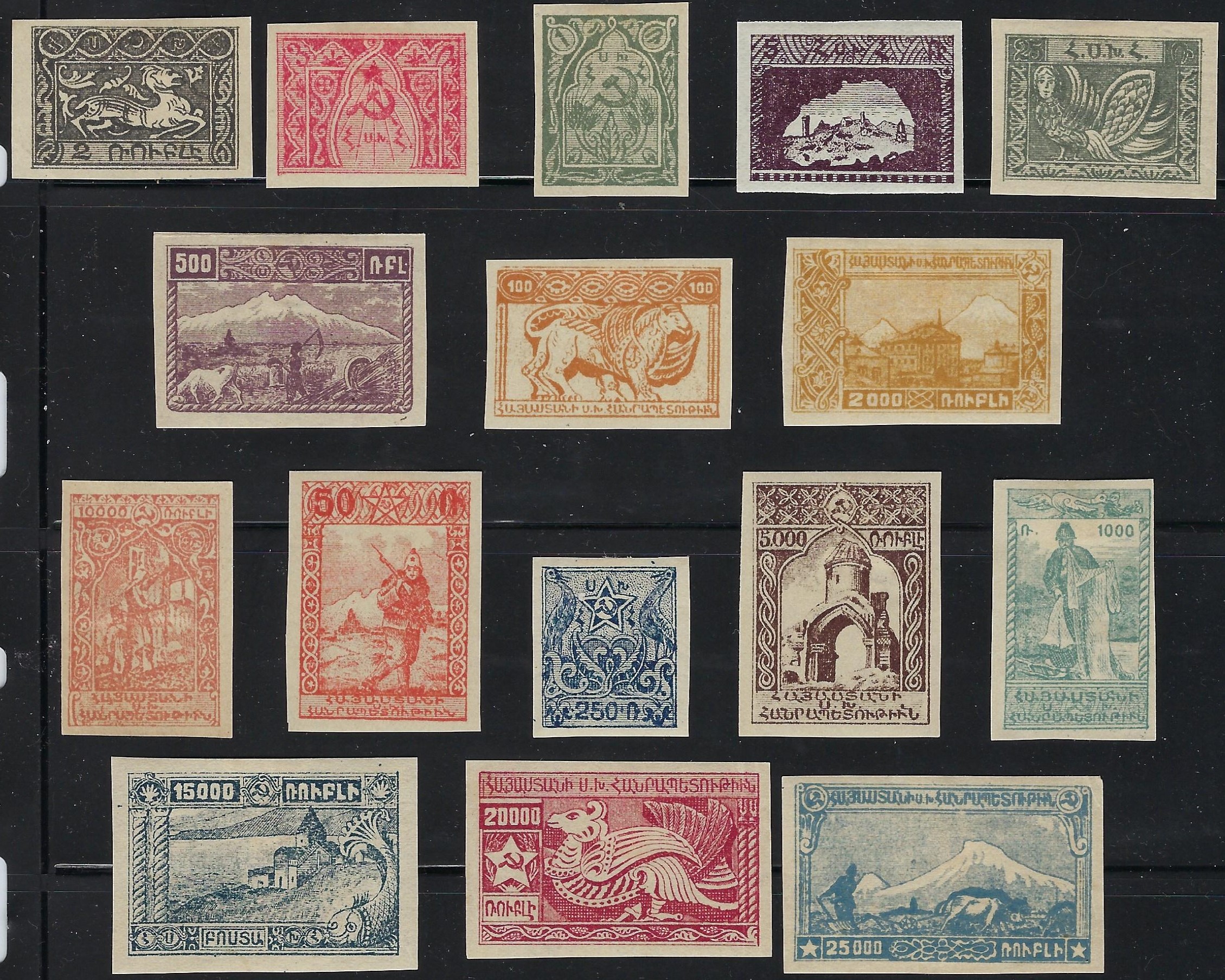  Black handstamps Scott 278-94 Michel IIa-IIs 