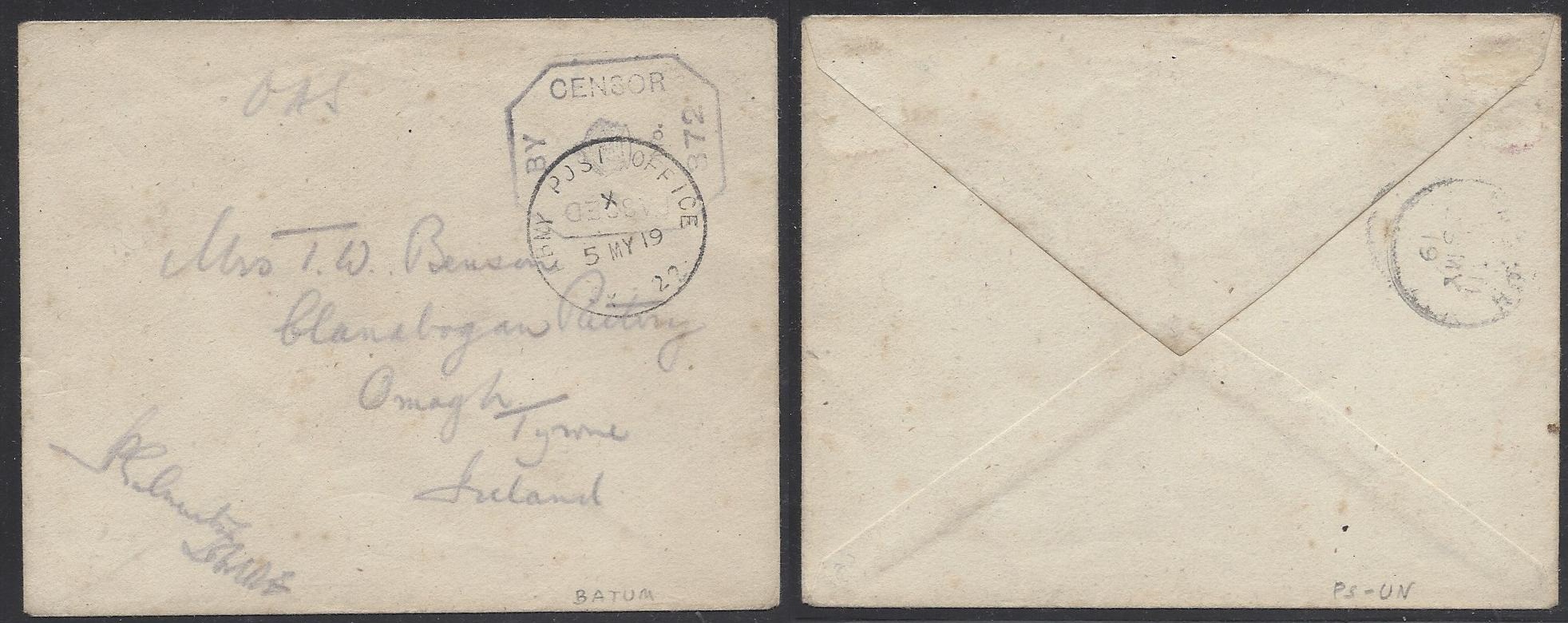 Russia Postal History - Allied Intervention. British forces in Caucasus Scott 02 
