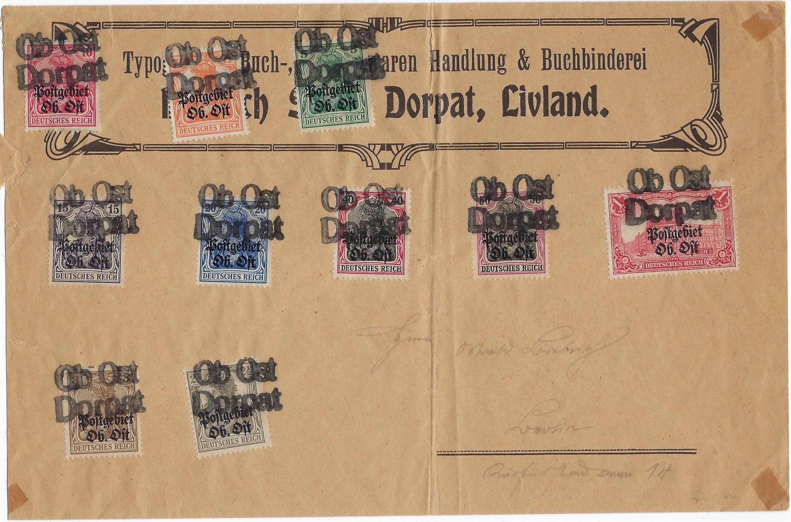 German Occupation - WW1 Scott N1-12 Michel 1-12 