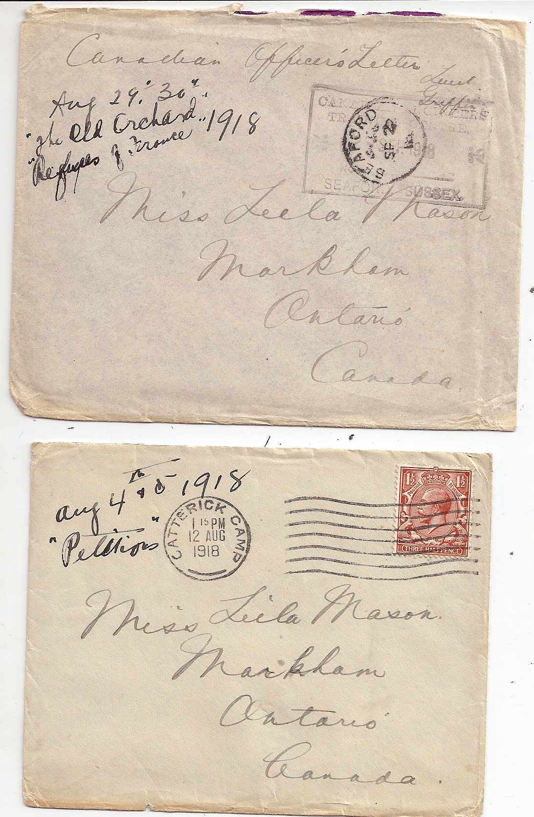 Russia Postal History - Allied Intervention. Canadian Forces in North Russia Scott 12 