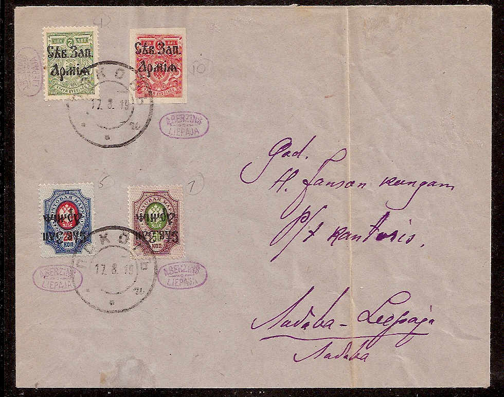 Russia Postal History - Army of Northwest. ARMY OF NORTH-WEST Scott 1 