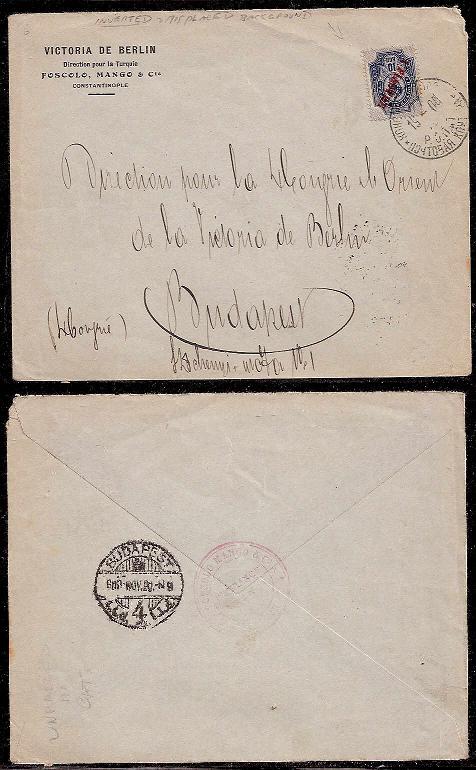 Russia Postal History - Offices in Turkey. CONSTANTINOPOL Scott 10ab 