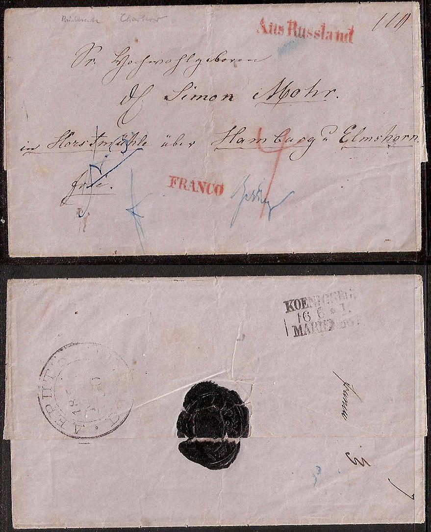 Russia Postal History - Stampless Covers Derpt Scott 1211850 