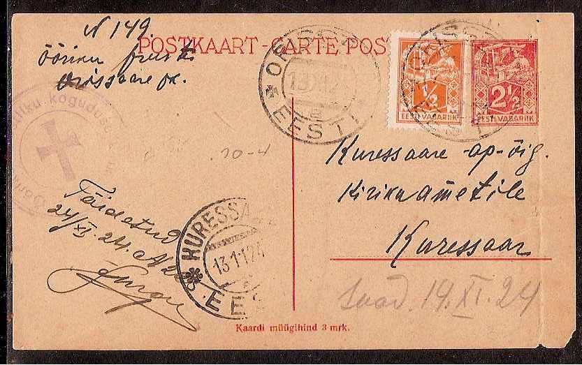 Baltic States Specialized Estonia Postcards Scott P1 Michel P1 