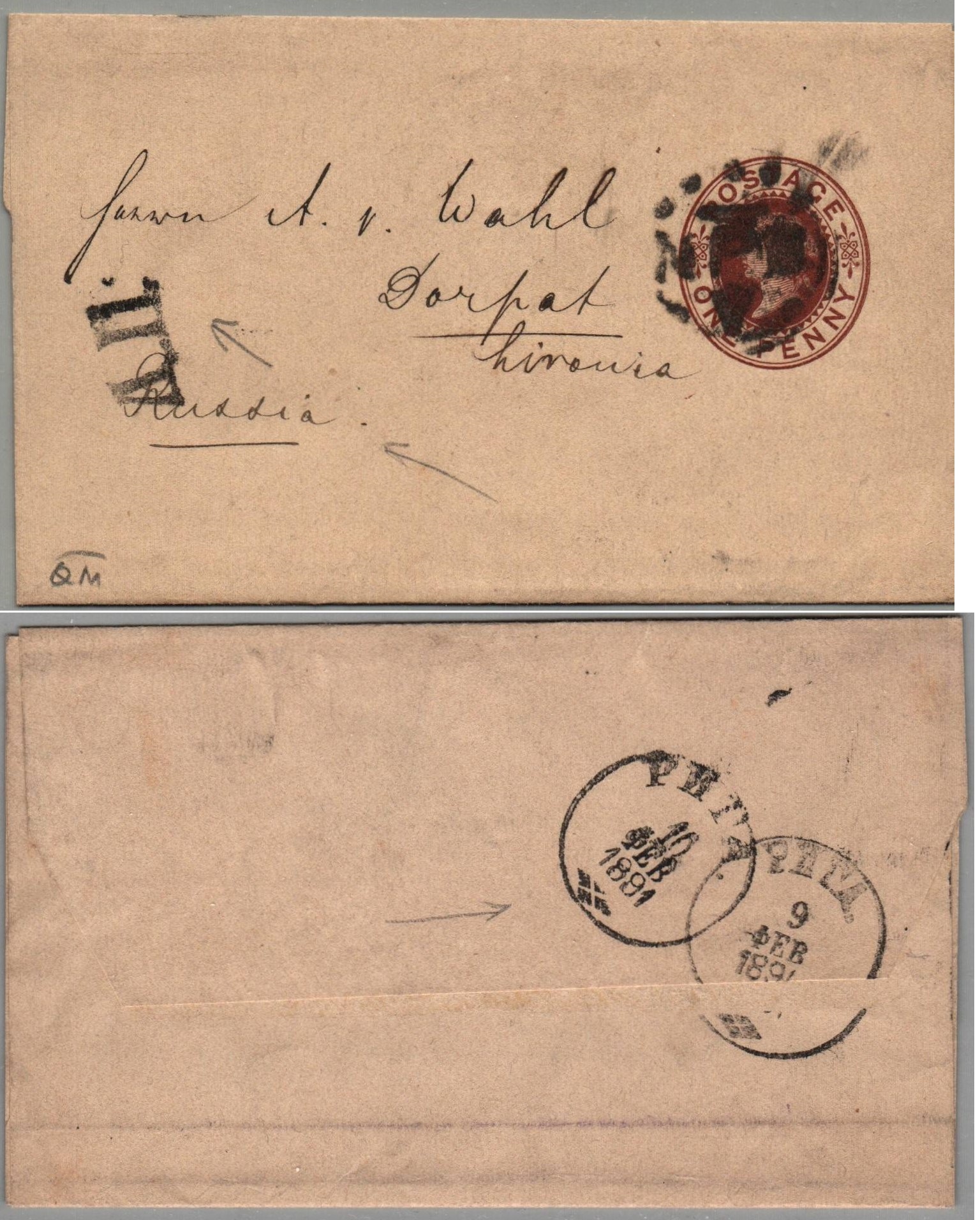 Russia Postal History - Unusual Destinations. Unusual Destinations Scott 1897 