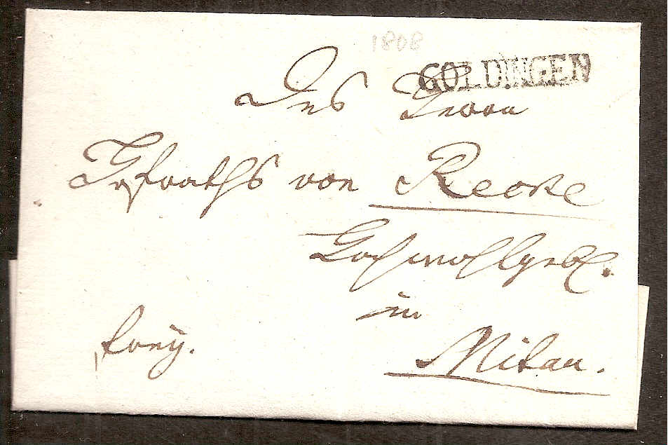 Russia Postal History - Stampless Covers Goldingen  (Kurland Gov.) Scott 1301808 