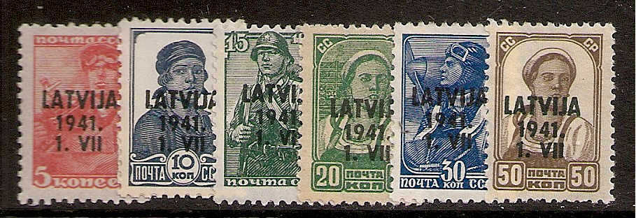 Baltic States German Occupation Scott 1N14-19 
