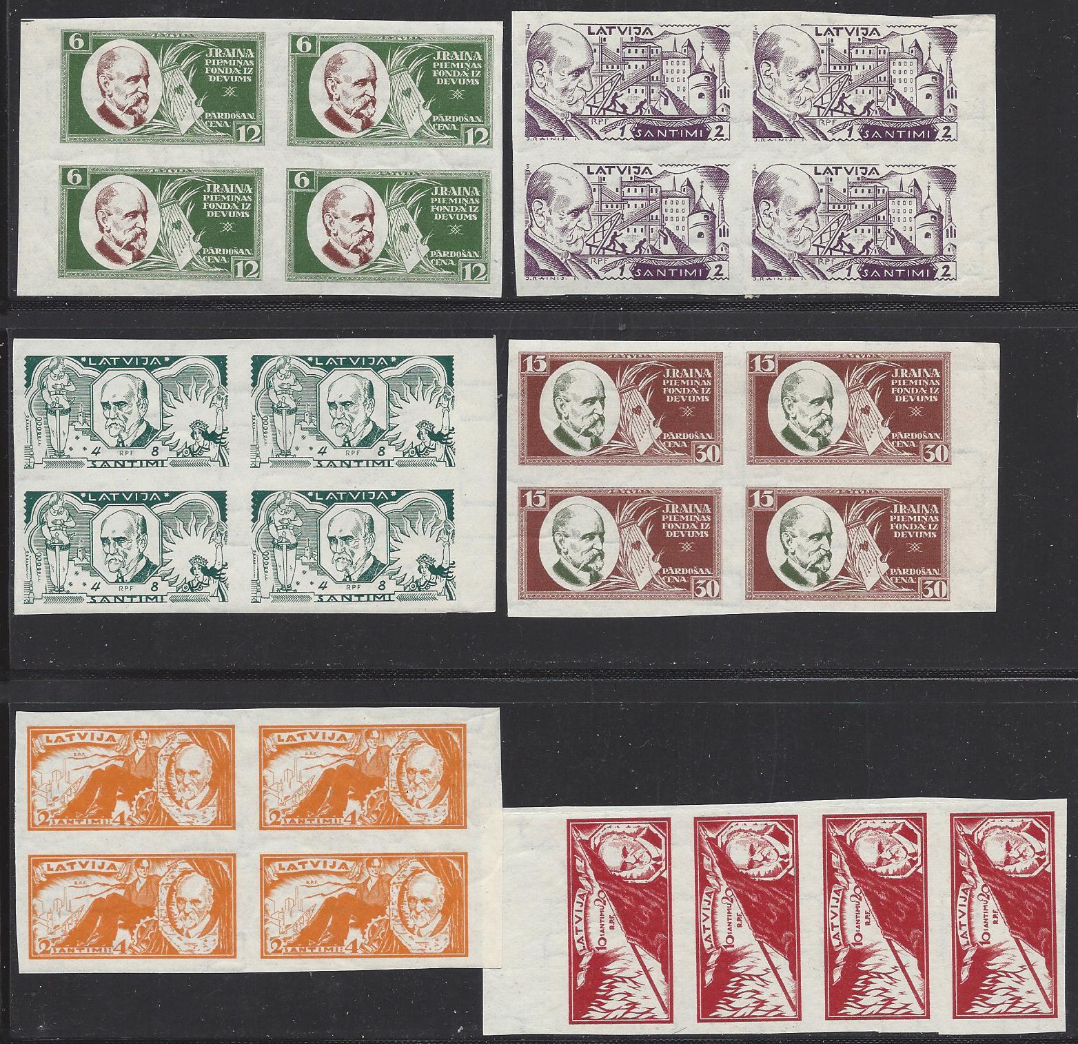 Baltic States Specialized Semi-postals Scott B66-71 