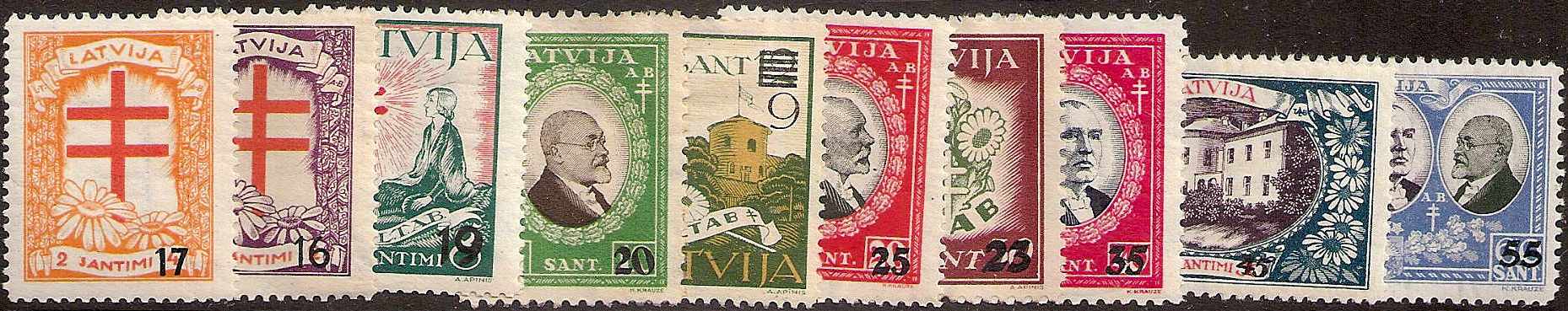 Baltic States Semi-Postals Scott B72-81 Michel 180-9 