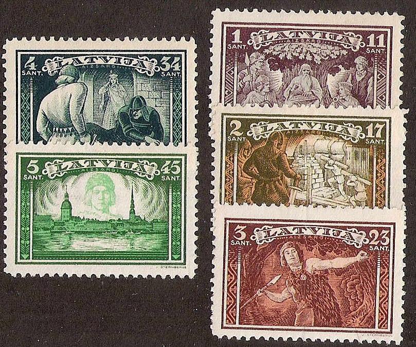 Baltic States Semi-Postals Scott B82-6 Michel 193-7 