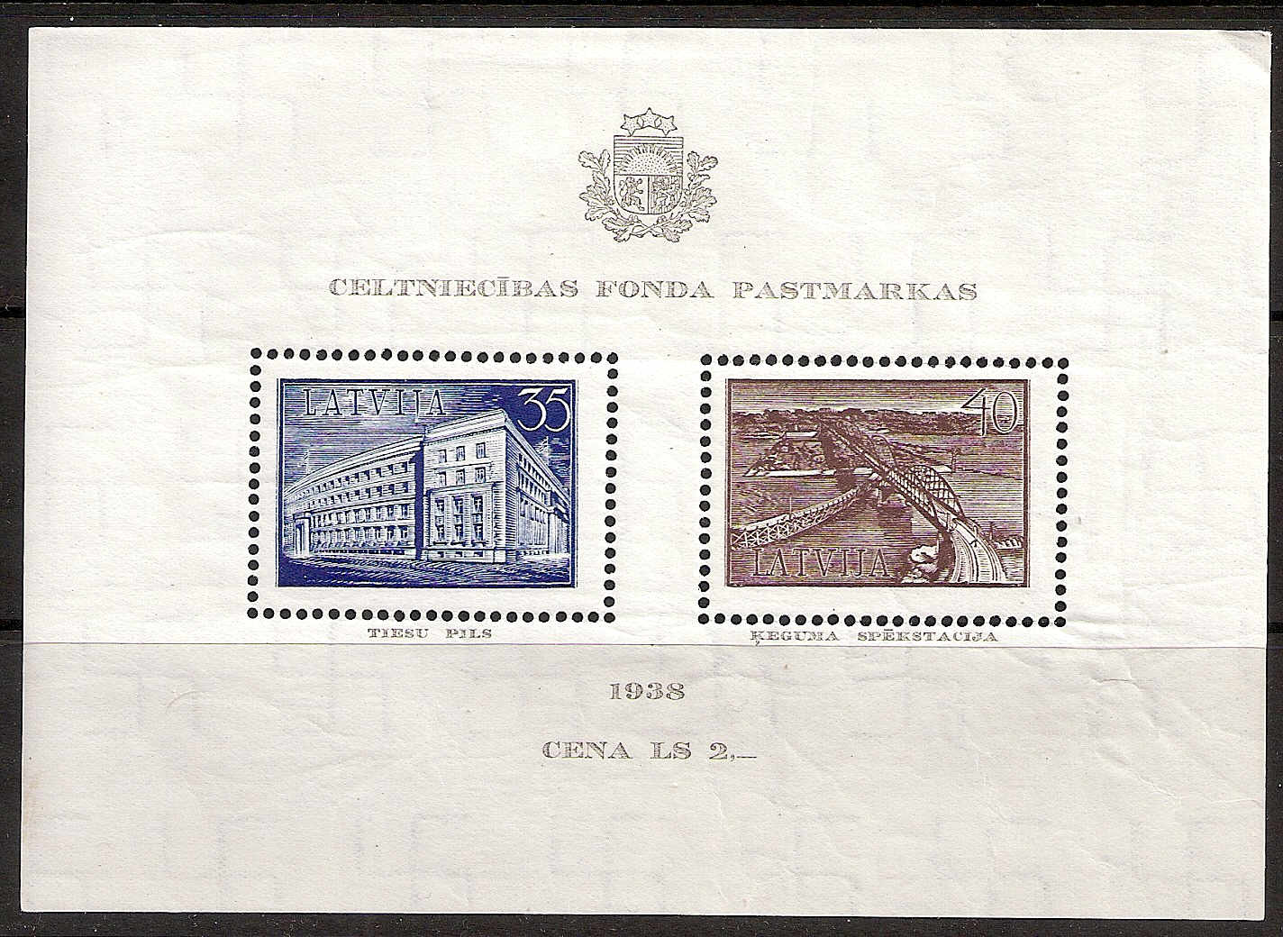 Baltic States Semi-Postals Scott B96 Michel BL1 