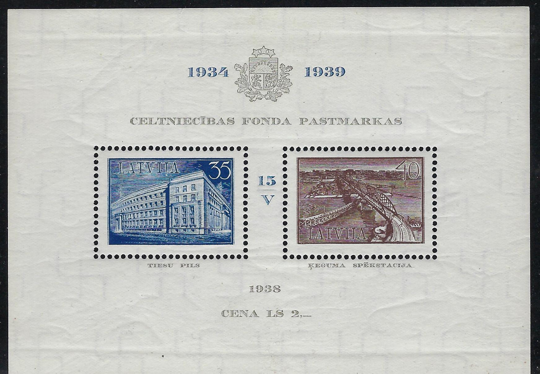 Baltic States Semi-Postals Scott B97 Michel BL2 
