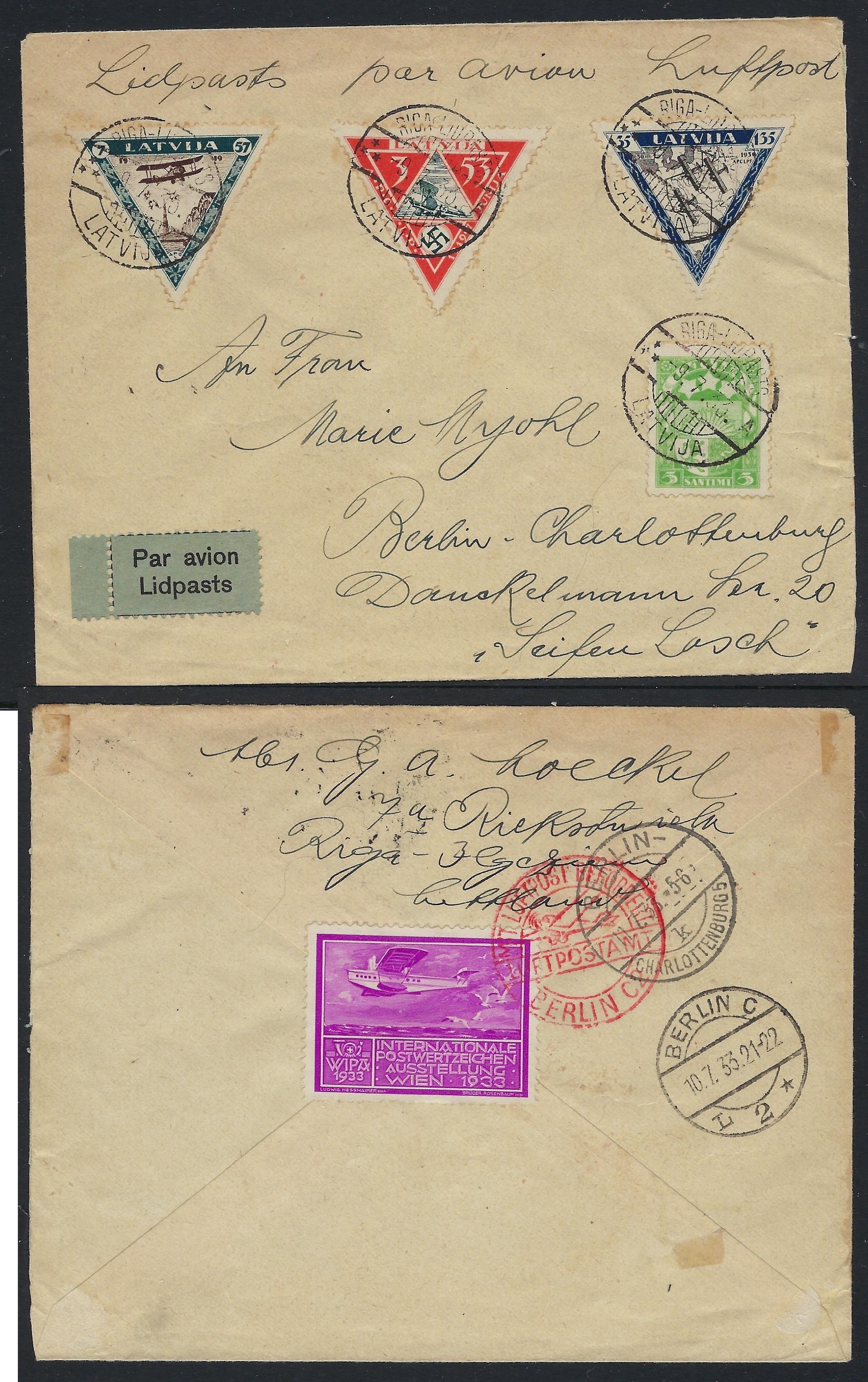 Baltic States Specialized 	AIRMAIL SEMI POSTAL Scott CB18-20 