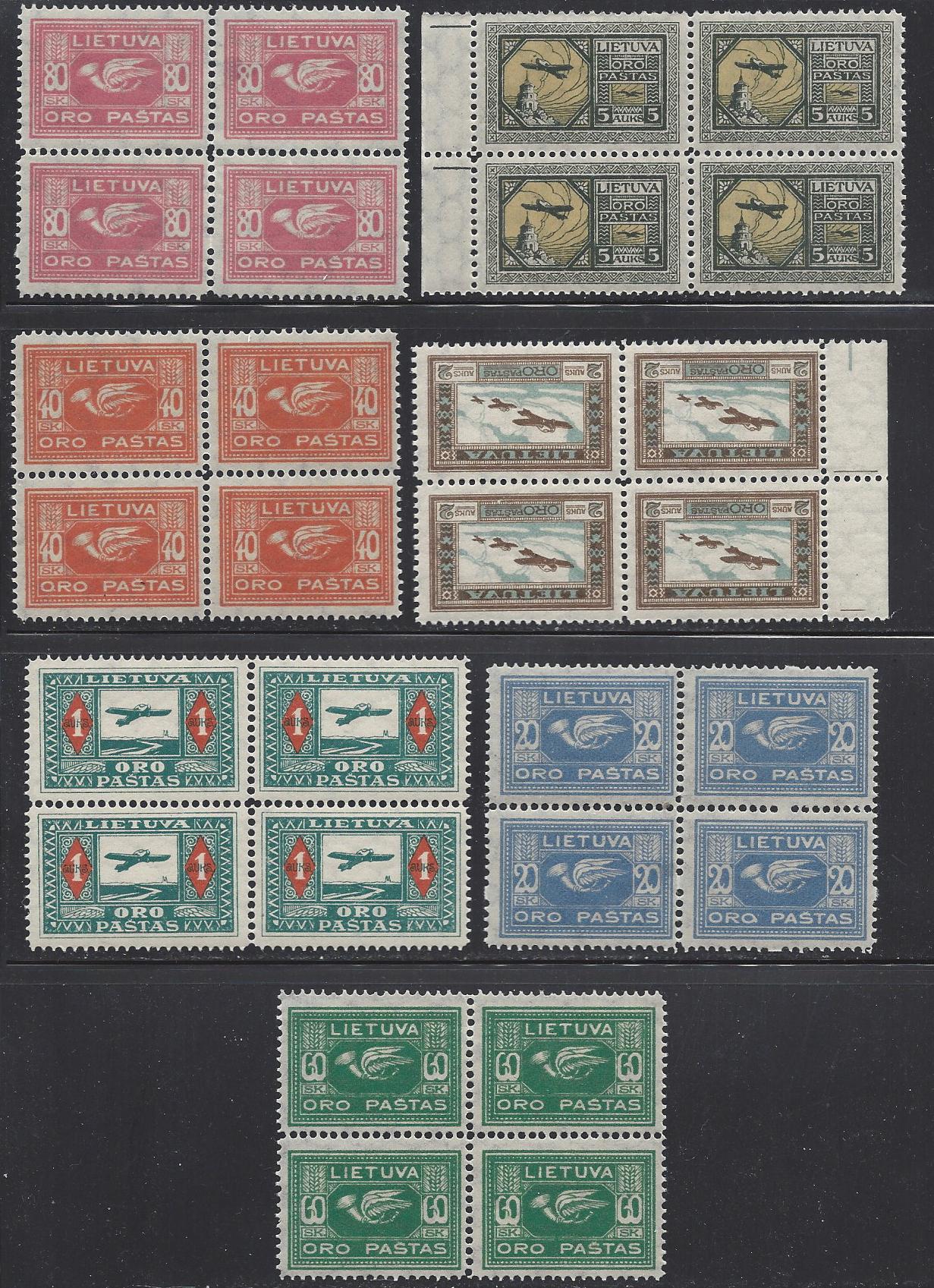 Baltic States Specialized Air Mail stamps Scott C1-7 