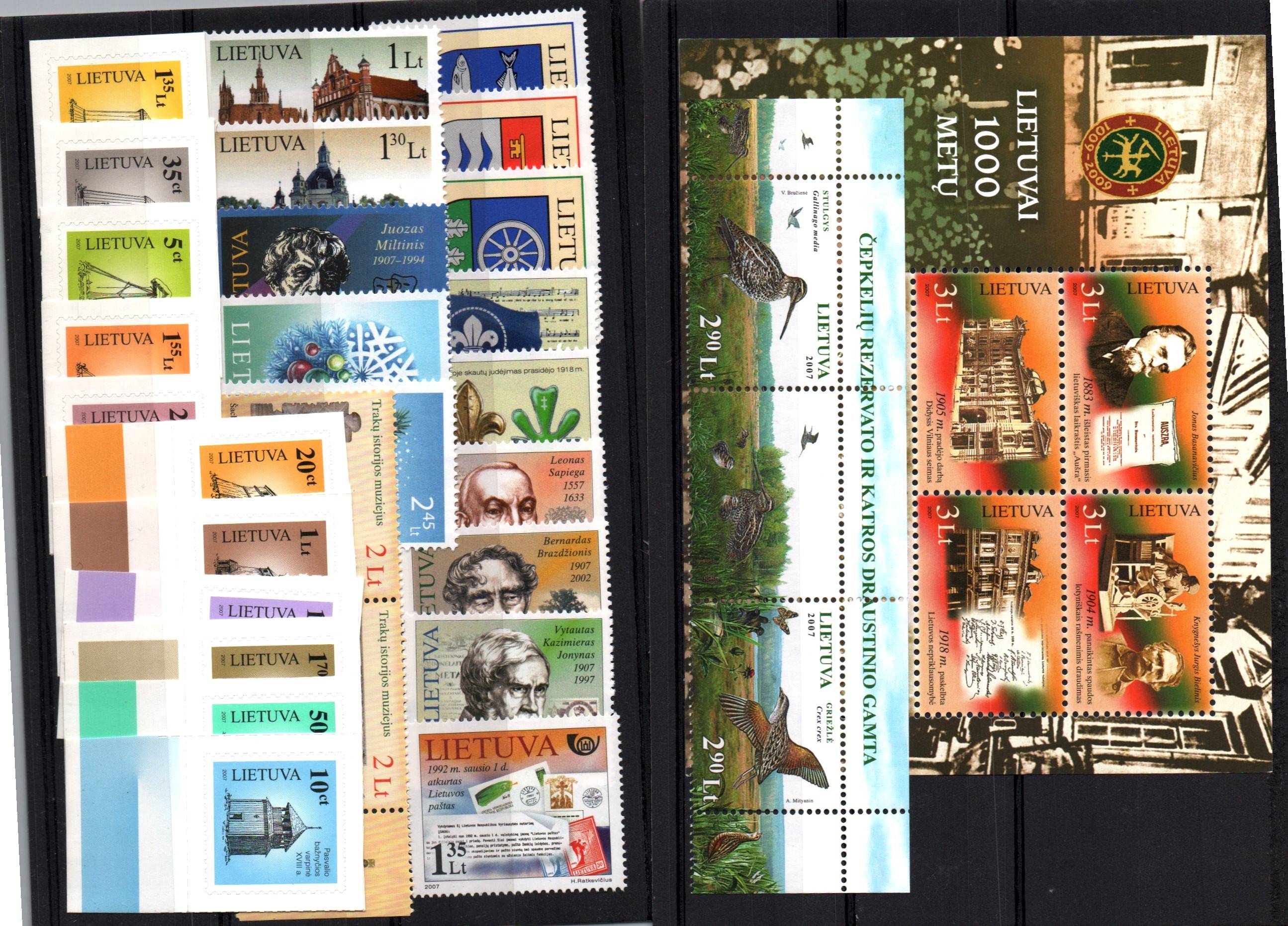 Baltic States Lithuania year sets Scott 52007 