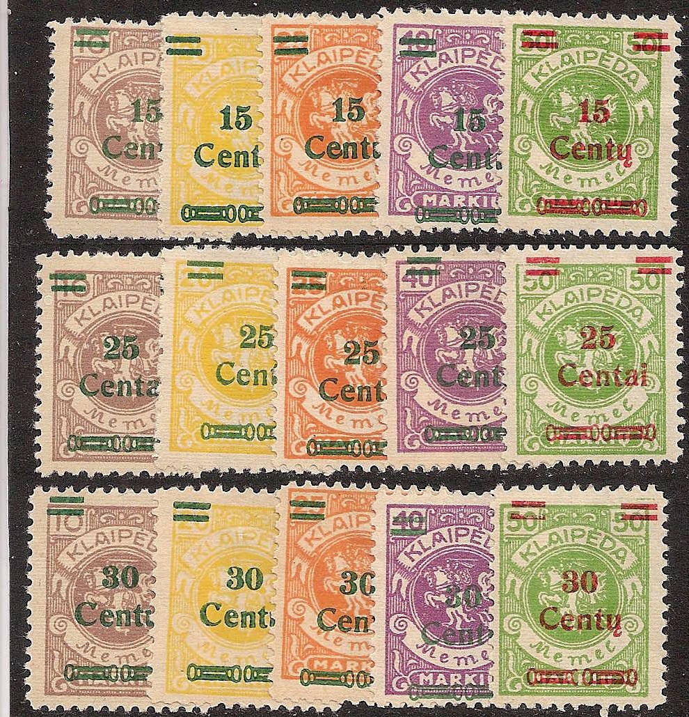 Baltic States MEMEL Scott N91-105 