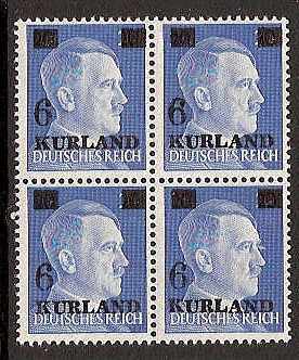 German Occupation - WWII KURLAND Scott 1N22 Michel 3 