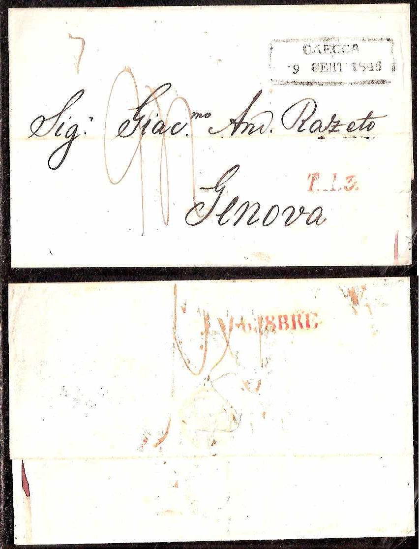 Russia Postal History - Stampless Covers Odessa Scott 2501846 