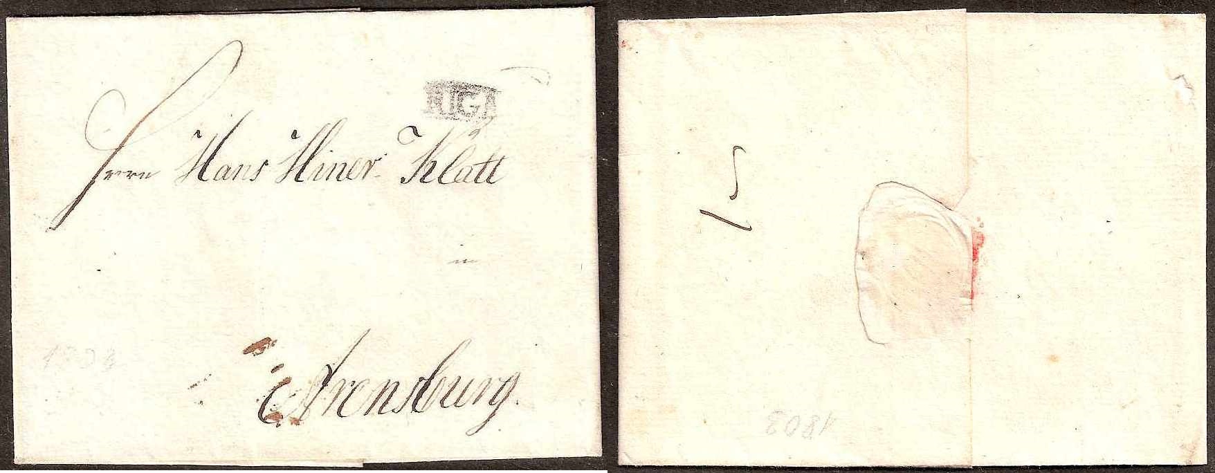 Russia Postal History - Stampless Covers Scott 3001803 