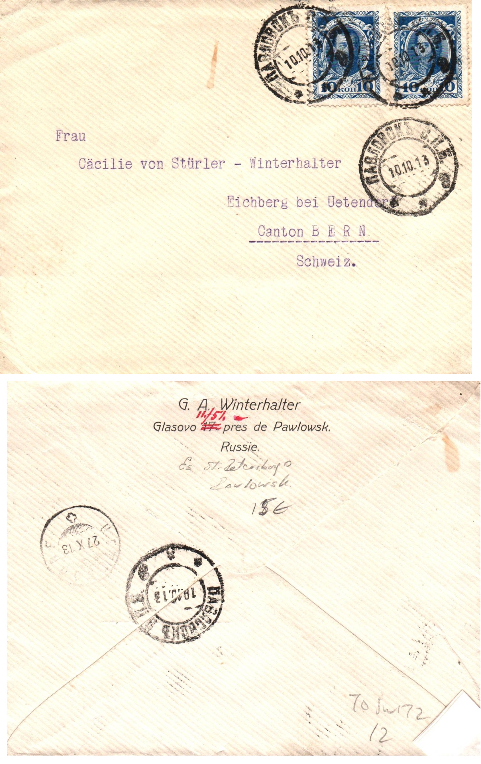 Russia Postal History - Romanovs Scott 93 