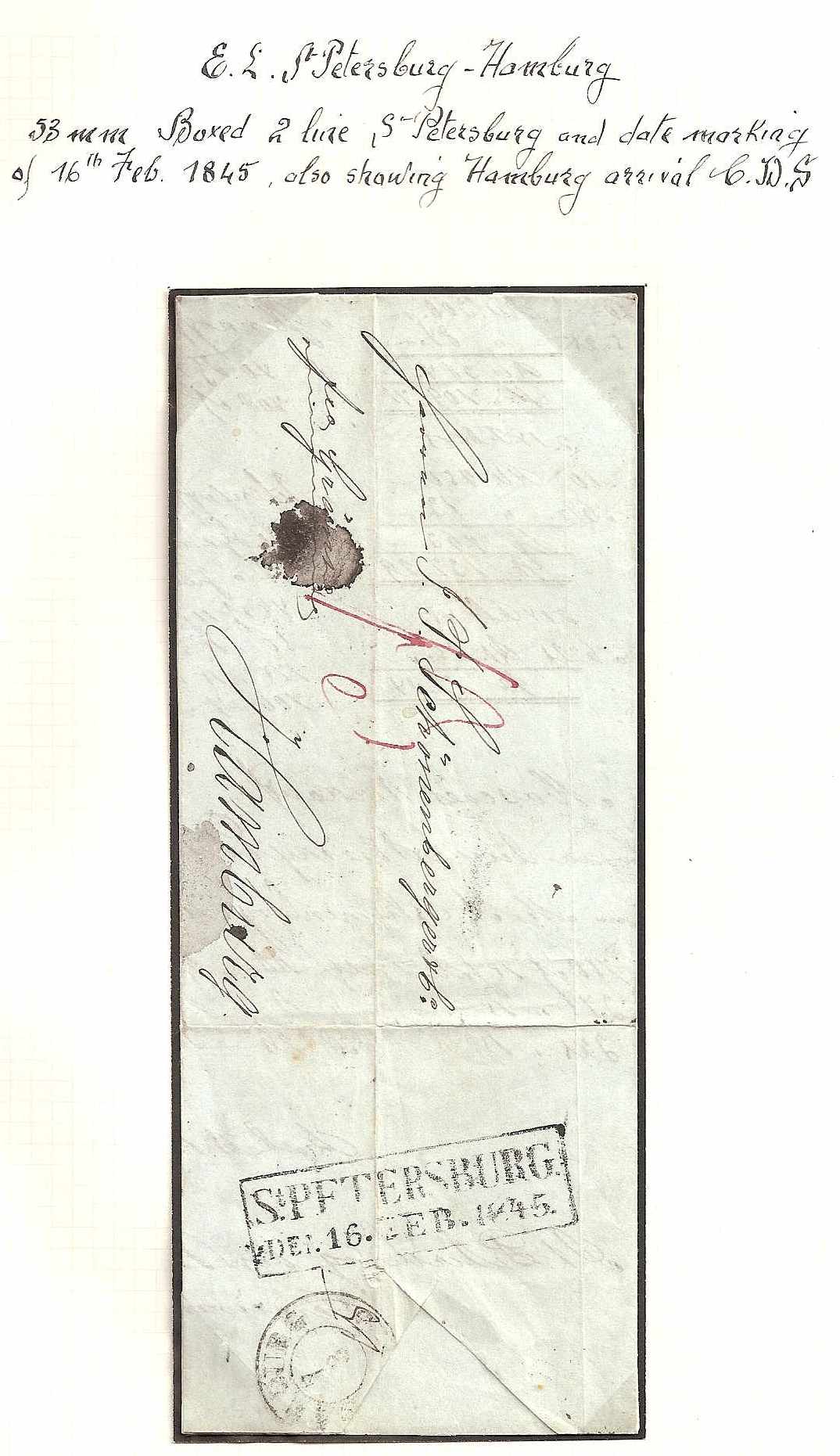 Russia Postal History - Stampless Covers ST.PETERSBURG Scott 4001845 