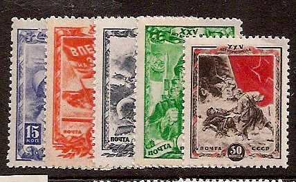 Soviet Russia - 1917-1944 YEAR 1944 Scott 916-20 Michel 885-9 