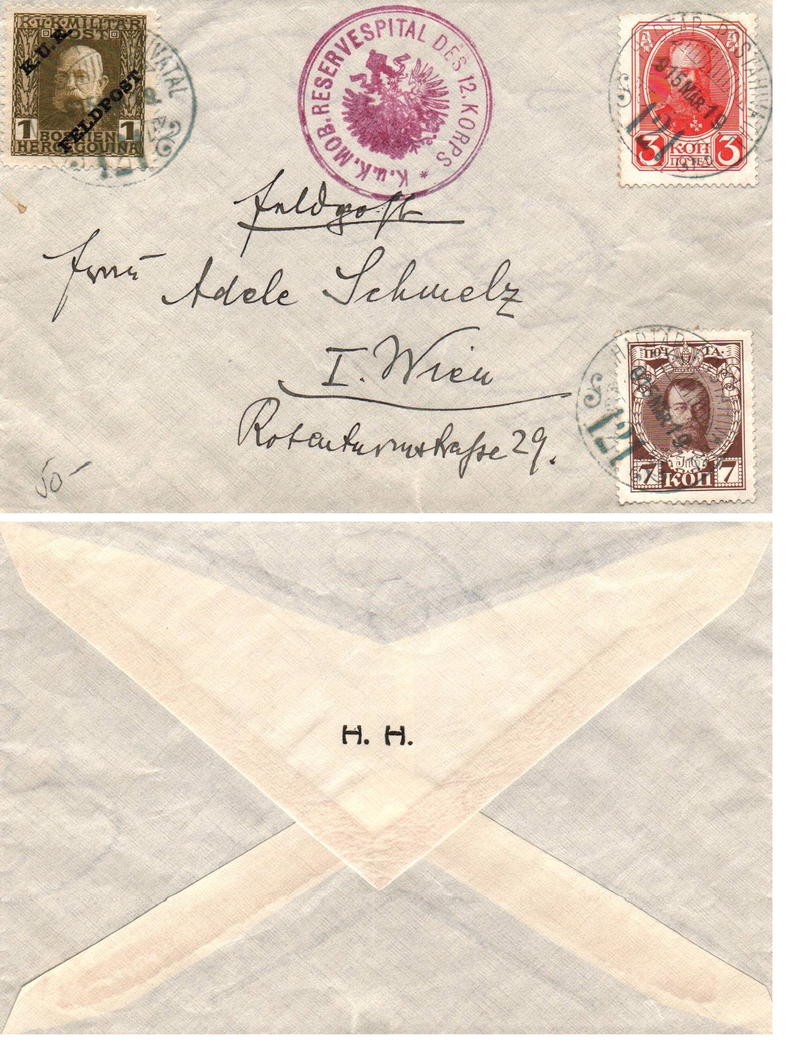 Russia Postal History - Romanovs Scott 90,92 