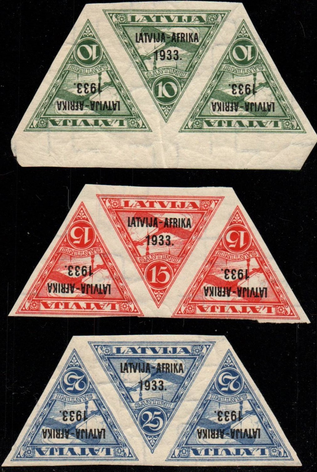 Baltic States Specialized AIRMAIL  stamps Scott C9-11 Michel 220-22 