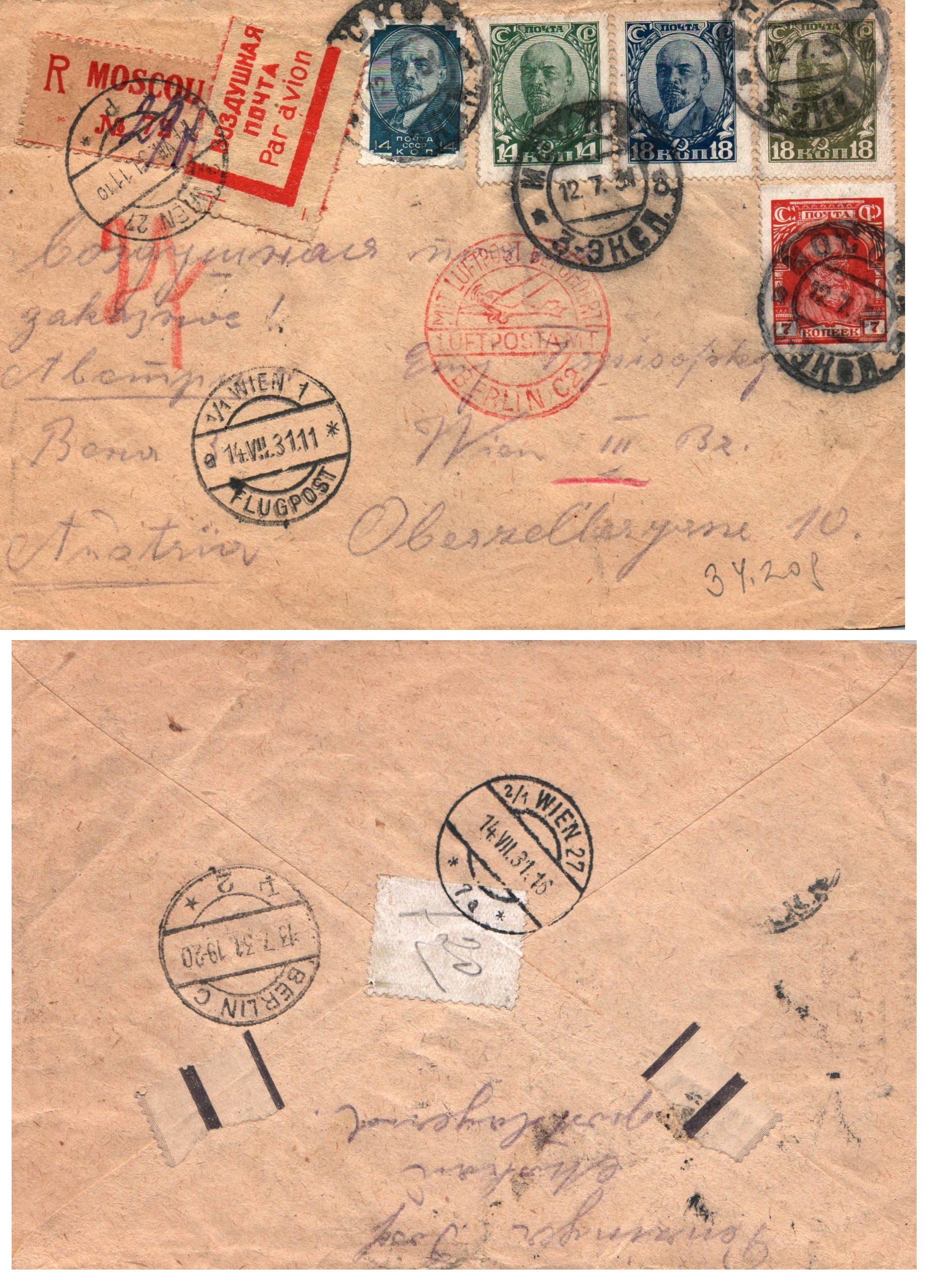 Russia Postal History - Airmails. Scott 1931 