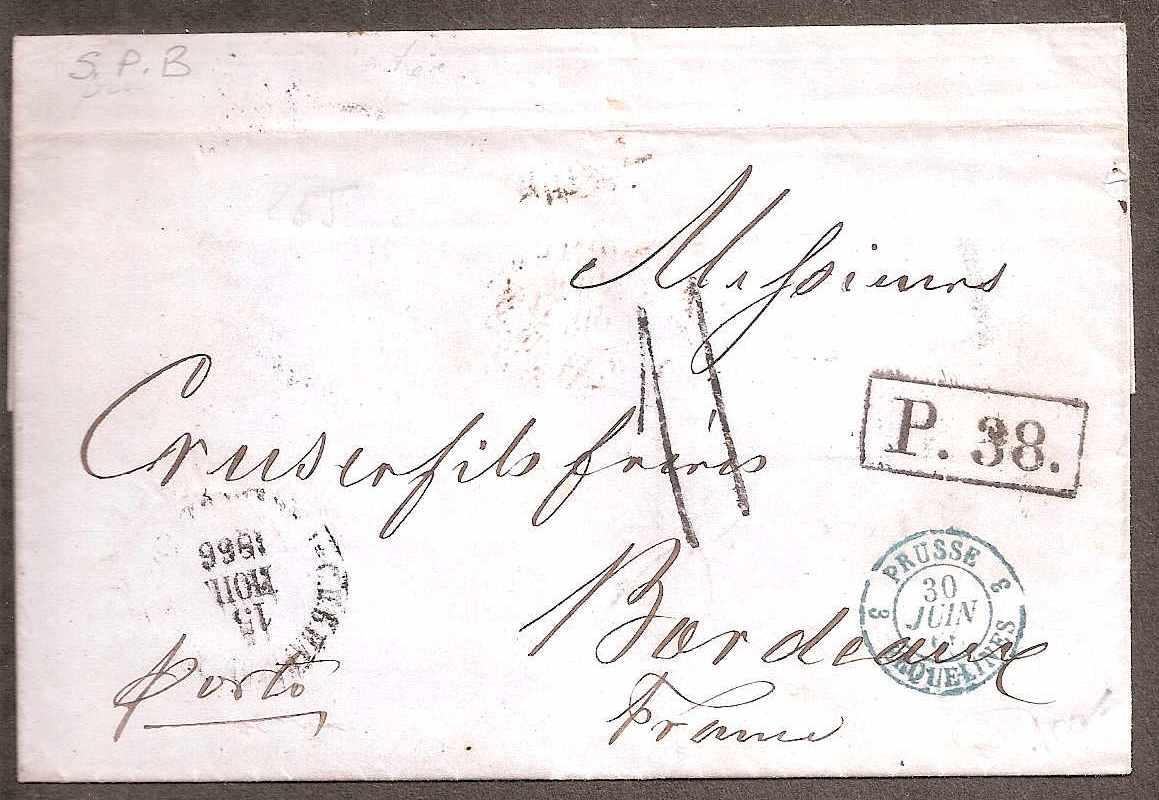Russia Postal History - Stampless Covers ST.PETERSBURG Scott 4001866 