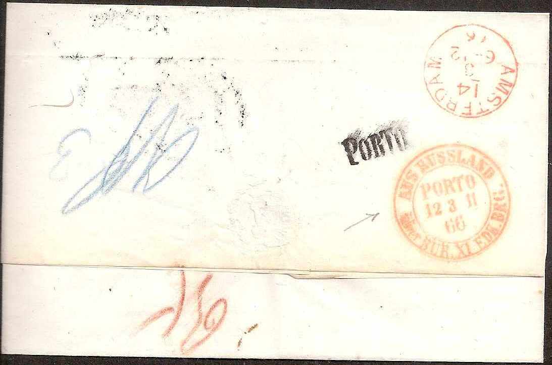 Russia Postal History - Stampless Covers ST.PETERSBURG Scott 4001866 