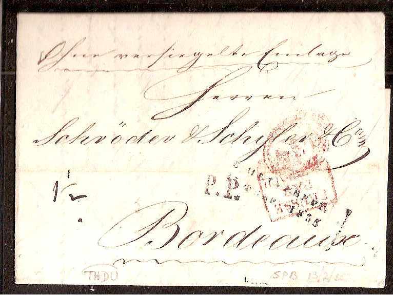 Russia Postal History - Stampless Covers ST.PETERSBURG Scott 4001835 