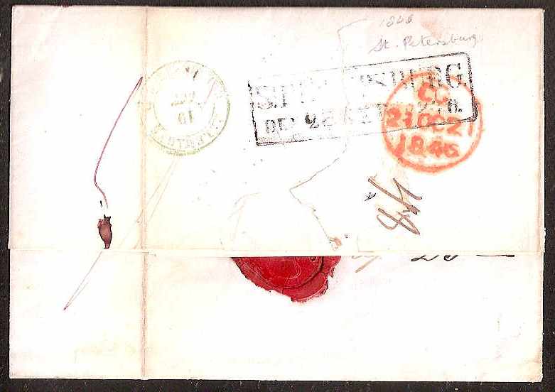 Russia Postal History - Stampless Covers ST.PETERSBURG Scott 4001846 