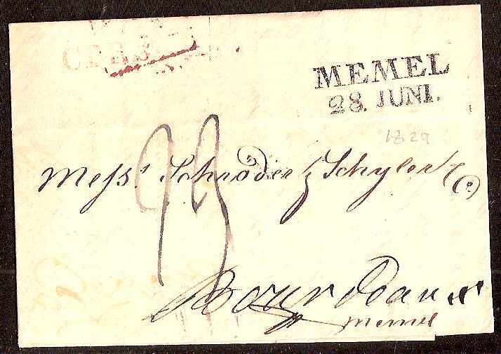 Russia Postal History - Stampless Covers RIGA Scott 3001829 