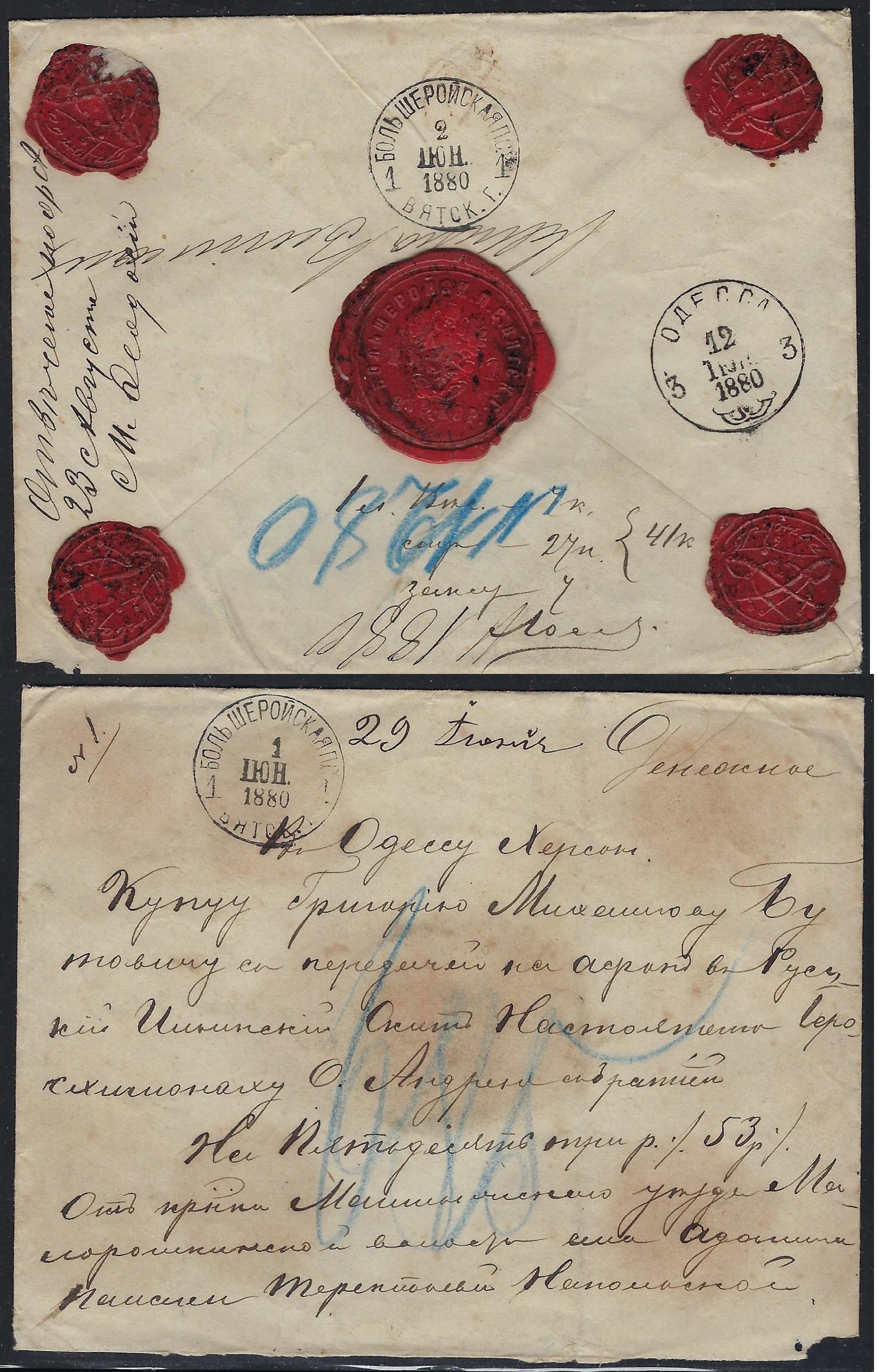 Russia Postal History - Gubernia Viatka Scott 861880 
