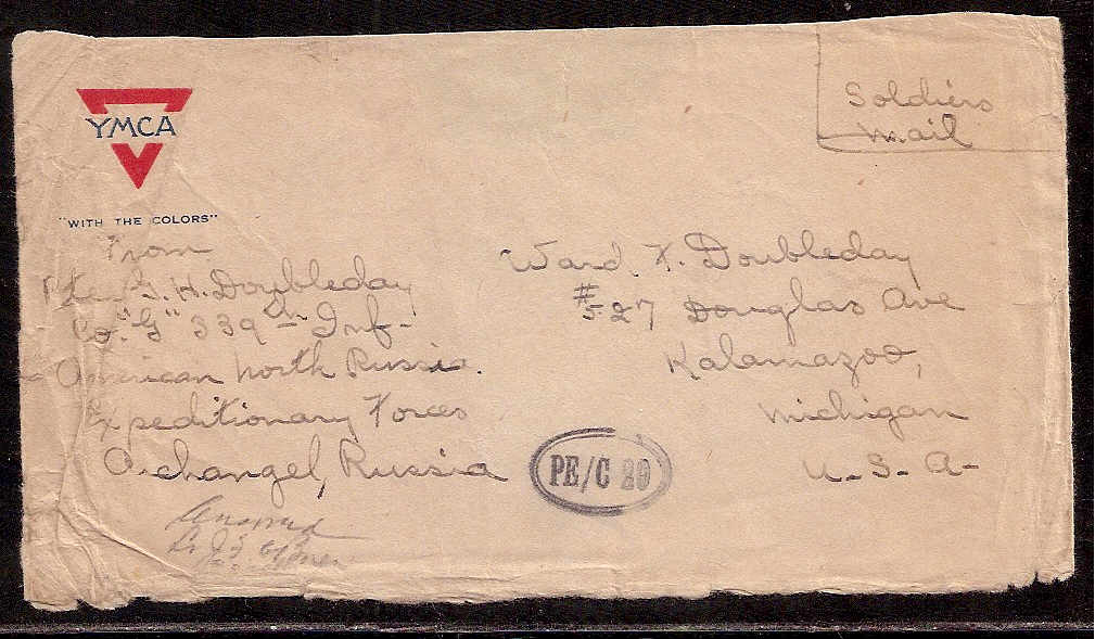 Russia Postal History - Allied Intervention. U.S.Forces in North Russia Scott 16 