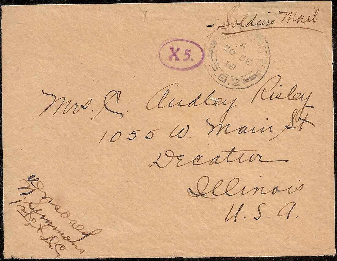 Russia Postal History - Allied Intervention. U.S.Forces in North Russia Scott 16 
